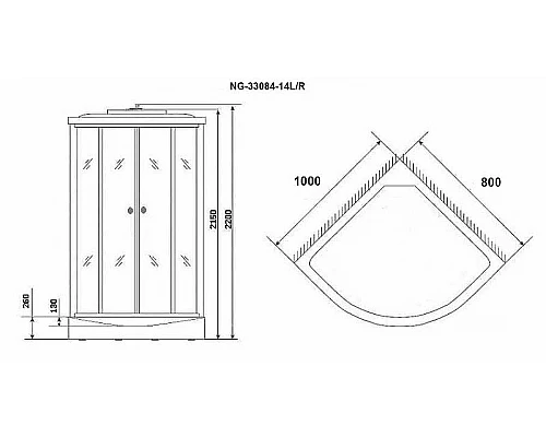 Приобрести Душевая кабина Niagara Classic 100х80 R NG-33084R без гидромассажа в магазине сантехники Santeh-Crystal.ru