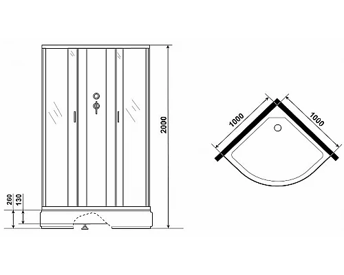 Приобрести Душевая кабина Niagara Classic 100х100 NG-6702-14BKG без гидромассажа в магазине сантехники Santeh-Crystal.ru