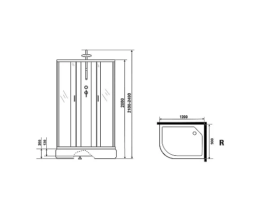 Купить Душевая кабина Niagara Classic 120х90 R NG-33294-14RBKTG с гидромассажем в магазине сантехники Santeh-Crystal.ru