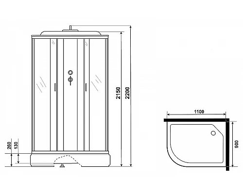 Приобрести Душевая кабина Niagara Classic 120х90 R NG-33294-14RP без гидромассажа в магазине сантехники Santeh-Crystal.ru