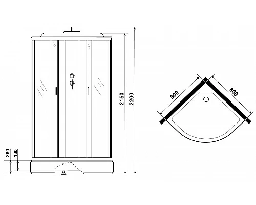 Приобрести Душевая кабина Niagara Classic 80х80 NG-6703-14G с гидромассажем в магазине сантехники Santeh-Crystal.ru