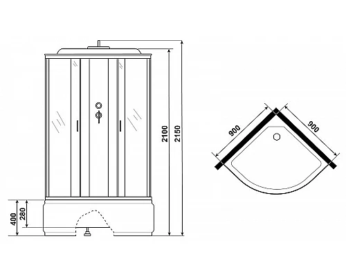 Заказать Душевая кабина Niagara Classic 90х90 NG-6708-14G с гидромассажем в магазине сантехники Santeh-Crystal.ru