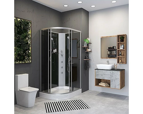 Заказать Душевая кабина Niagara Classic 120х80 R NG-3512-14RBKG с гидромассажем в магазине сантехники Santeh-Crystal.ru