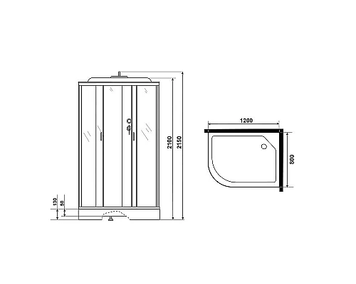 Купить Душевая кабина Niagara Classic 120х80 R NG-3512-14RP без гидромассажа в магазине сантехники Santeh-Crystal.ru
