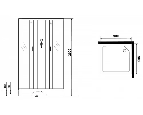 Приобрести Душевая кабина Niagara Classic 90х90 NG-1101-14BKG с гидромассажем в магазине сантехники Santeh-Crystal.ru