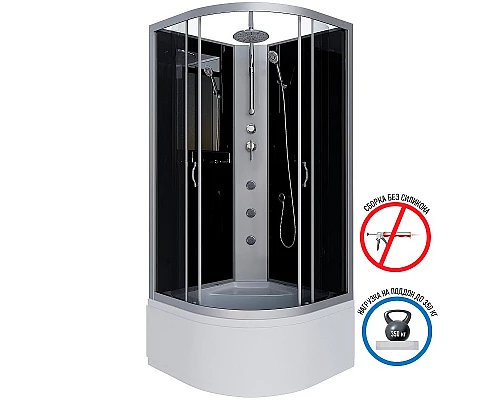 Купить Душевая кабина Niagara Classic 90x90 NG-2508-14BKTG с гидромассажем в магазине сантехники Santeh-Crystal.ru