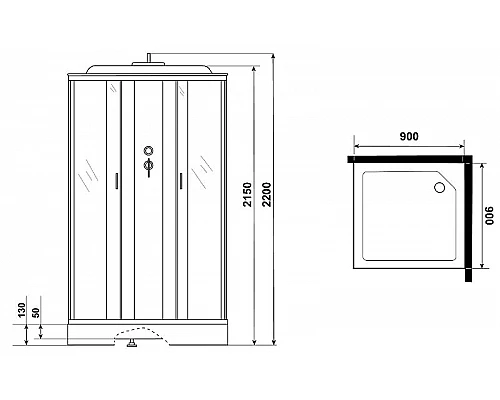 Приобрести Душевая кабина Niagara Classic 90х90 NG-1101-14G с гидромассажем в магазине сантехники Santeh-Crystal.ru