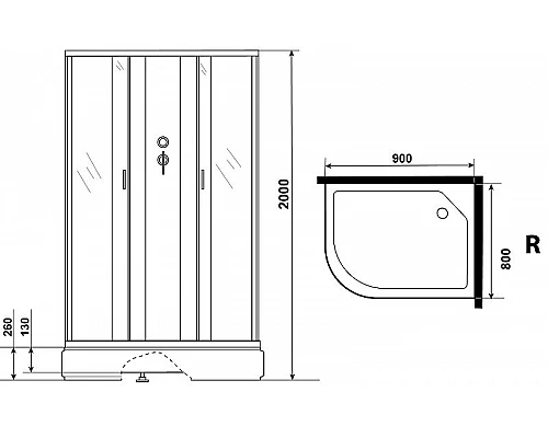 Купить Душевая кабина Niagara Classic 90х80 R NG-33984-14RBKG с гидромассажем в магазине сантехники Santeh-Crystal.ru