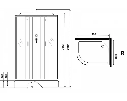 Купить Душевая кабина Niagara Classic 90х80 R NG-33984-14RP без гидромассажа в магазине сантехники Santeh-Crystal.ru
