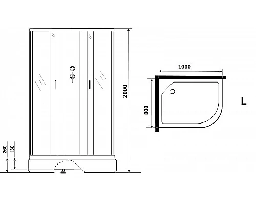 Приобрести Душевая кабина Niagara Classic 100х80 L NG-33084-14LBKG с гидромассажем в магазине сантехники Santeh-Crystal.ru