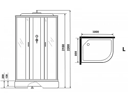 Заказать Душевая кабина Niagara Classic 100х80 L NG-33084-14LG с гидромассажем в магазине сантехники Santeh-Crystal.ru