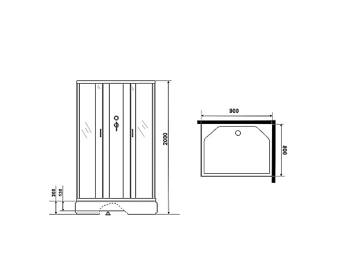 Заказать Душевая кабина Niagara Classic 90х80 NG-33984-14QBKG с гидромассажем в магазине сантехники Santeh-Crystal.ru