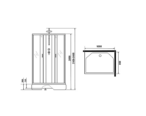 Купить Душевая кабина Niagara Classic 90х80 NG-33984-14QBKTG с гидромассажем в магазине сантехники Santeh-Crystal.ru