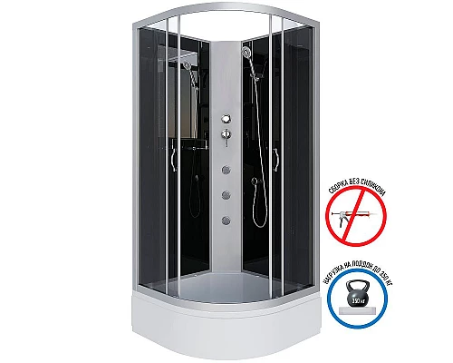 Заказать Душевая кабина Niagara Classic 90x90 NG-3501-14BKG с гидромассажем в магазине сантехники Santeh-Crystal.ru