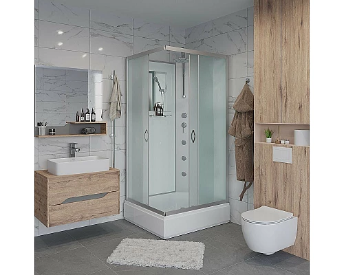 Заказать Душевая кабина Niagara Classic 100х80 NG-33084-14QBKTG с гидромассажем в магазине сантехники Santeh-Crystal.ru