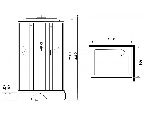 Купить Душевая кабина Niagara Classic 100х80 NG-33084-14QF с гидромассажем в магазине сантехники Santeh-Crystal.ru