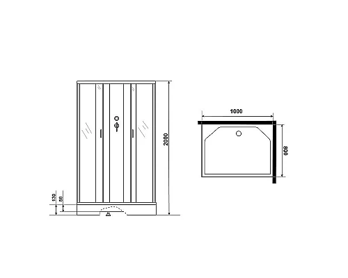 Купить Душевая кабина Niagara Classic 100х80 NG-43085-14QBK без гидромассажа в магазине сантехники Santeh-Crystal.ru