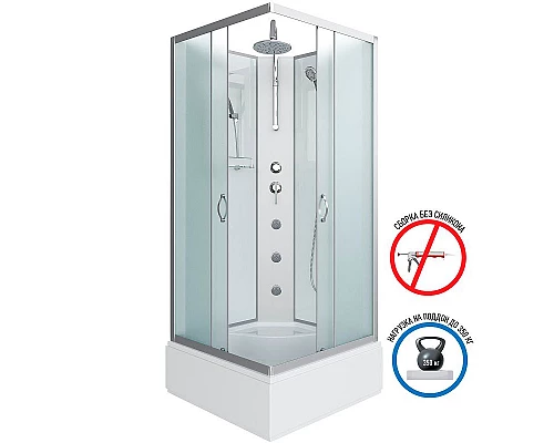 Заказать Душевая кабина Niagara Classic 90x90 NG-1108-14BKTG с гидромассажем в магазине сантехники Santeh-Crystal.ru