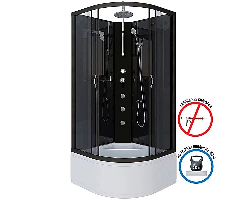 Купить Душевая кабина Niagara Classic 90x90 6508-14BKTG с гидромассажем в магазине сантехники Santeh-Crystal.ru
