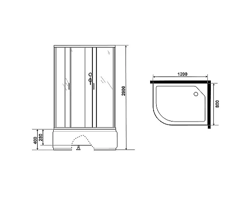 Приобрести Душевая кабина Niagara Classic 120x80 NG-2310-14RBK без гидромассажа в магазине сантехники Santeh-Crystal.ru