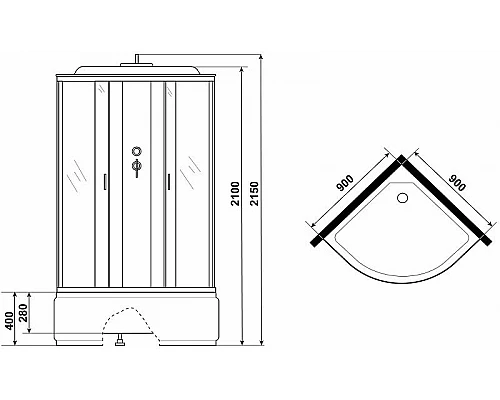 Приобрести Душевая кабина Niagara Classic 90x90 NG-2508-14 без гидромассажа в магазине сантехники Santeh-Crystal.ru