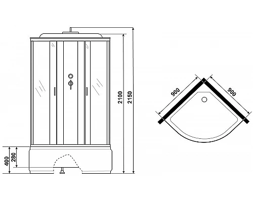Купить Душевая кабина Niagara Classic 90x90 NG-2308-14 без гидромассажа в магазине сантехники Santeh-Crystal.ru