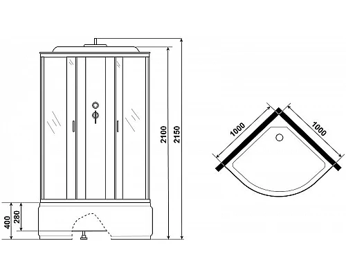 Заказать Душевая кабина Niagara Classic 100x100 NG-2309-14 без гидромассажа в магазине сантехники Santeh-Crystal.ru