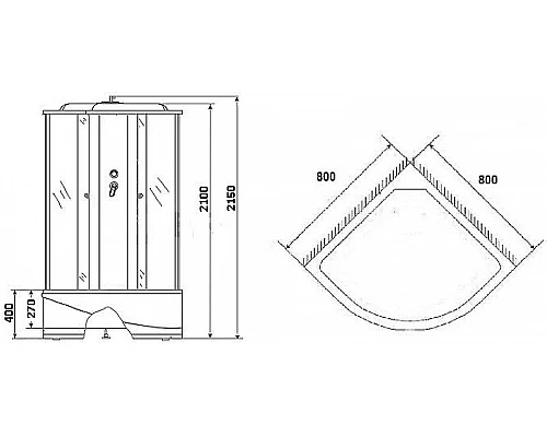 Купить Душевая кабина Niagara Eco 80х80 NG-7507-14 без гидромассажа в магазине сантехники Santeh-Crystal.ru