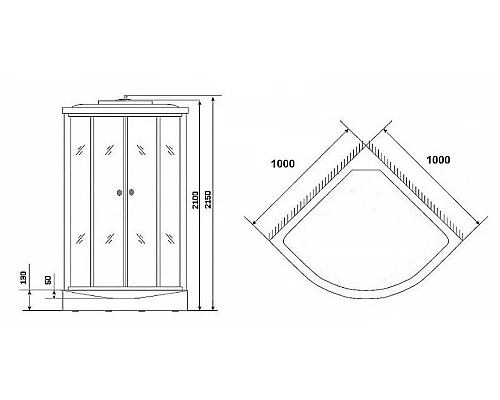 Приобрести Душевая кабина Niagara Eco 100x100 NG-4502-14BLACK без гидромассажа в магазине сантехники Santeh-Crystal.ru