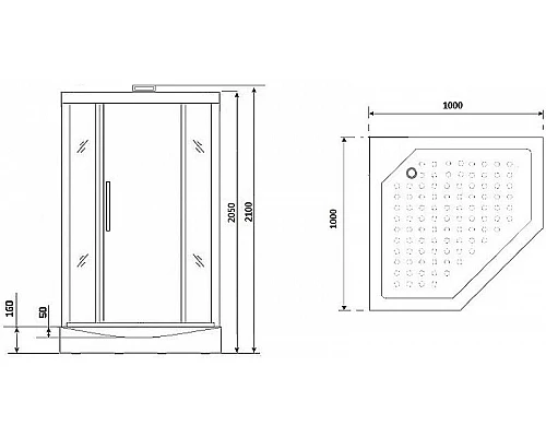 Заказать Душевая кабина Niagara Lux NG-7717GBK 100x100 без гидромассажа в магазине сантехники Santeh-Crystal.ru