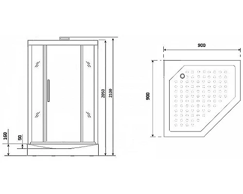 Заказать Душевая кабина Niagara Lux NG-7799GBK 90x90 без гидромассажа в магазине сантехники Santeh-Crystal.ru