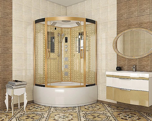 Купить Душевая кабина Niagara Lux 120x120 NG-7744G с гидромассажем в магазине сантехники Santeh-Crystal.ru