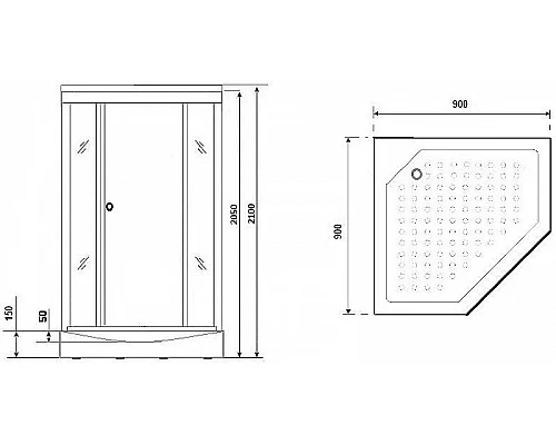 Купить Душевая кабина Niagara Lux 90x90 NG-7701DW без гидромассажа в магазине сантехники Santeh-Crystal.ru