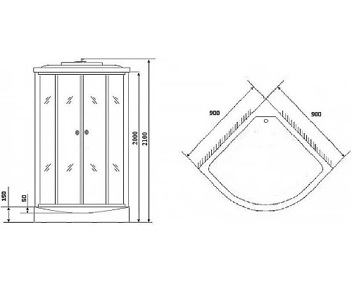 Приобрести Душевая кабина Niagara Lux 90x90 NG-7701G без гидромассажа в магазине сантехники Santeh-Crystal.ru