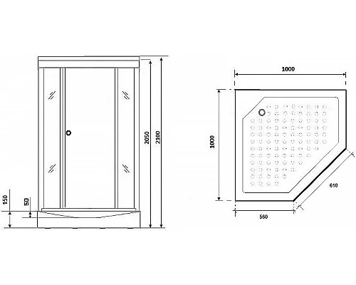 Приобрести Душевая кабина Niagara Lux 100x100 NG-7702DW без гидромассажа в магазине сантехники Santeh-Crystal.ru