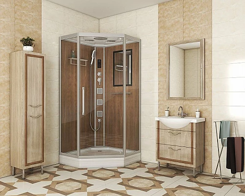 Приобрести Душевая кабина Niagara Lux NG-7717WD 100x100 с гидромассажем в магазине сантехники Santeh-Crystal.ru