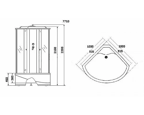 Купить Душевая кабина Niagara Lux NG-7710G 100x100 с гидромассажем в магазине сантехники Santeh-Crystal.ru