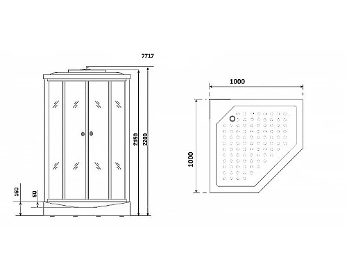 Приобрести Душевая кабина Niagara Lux NG-7717W 100x100 с гидромассажем в магазине сантехники Santeh-Crystal.ru