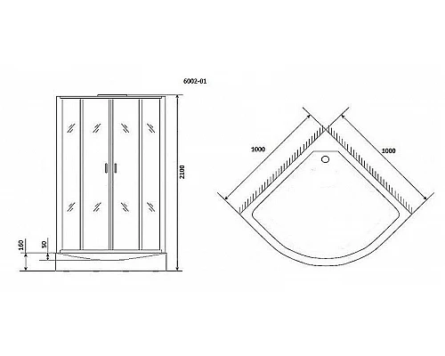 Заказать Душевая кабина Niagara Premium 100x100 NG-6002-01 без гидромассажа в магазине сантехники Santeh-Crystal.ru
