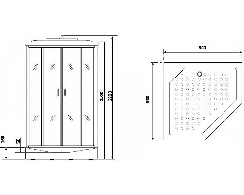 Купить Душевая кабина Niagara Premium 90x90 NG-6001-01D без гидромассажа в магазине сантехники Santeh-Crystal.ru
