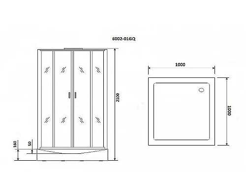 Приобрести Душевая кабина Niagara Premium 100x100 NG-6002-01GQ с гидромассажем в магазине сантехники Santeh-Crystal.ru