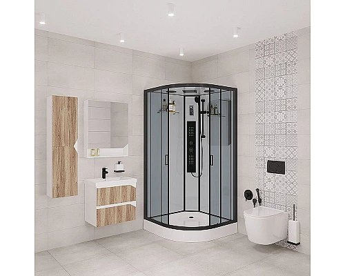 Заказать Душевая кабина Niagara Premium 100x100 NG-6902-01G Black с гидромассажем в магазине сантехники Santeh-Crystal.ru