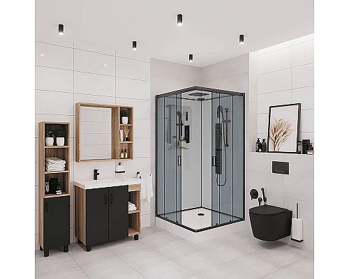 Приобрести Душевая кабина Niagara Premium 90x90 NG-6901-01GQ Black с гидромассажем в магазине сантехники Santeh-Crystal.ru