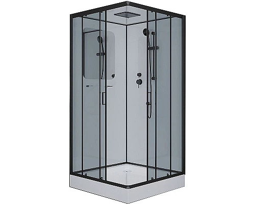 Купить Душевая кабина Niagara Premium 100x100 NG-6902-01Q Black без гидромассажа в магазине сантехники Santeh-Crystal.ru