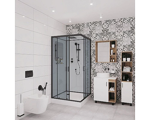 Купить Душевая кабина Niagara Premium 100x100 NG-6902-01Q Black без гидромассажа в магазине сантехники Santeh-Crystal.ru