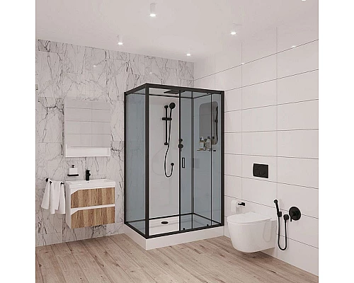 Купить Душевая кабина Niagara Premium 120x80 NG-6912-01QR Black без гидромассажа в магазине сантехники Santeh-Crystal.ru