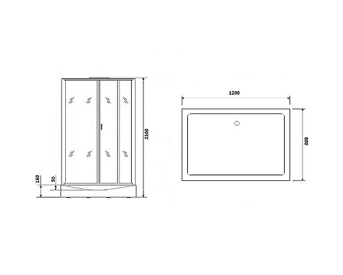 Купить Душевая кабина Niagara Premium 120x80 NG-6912-01QR Black без гидромассажа в магазине сантехники Santeh-Crystal.ru