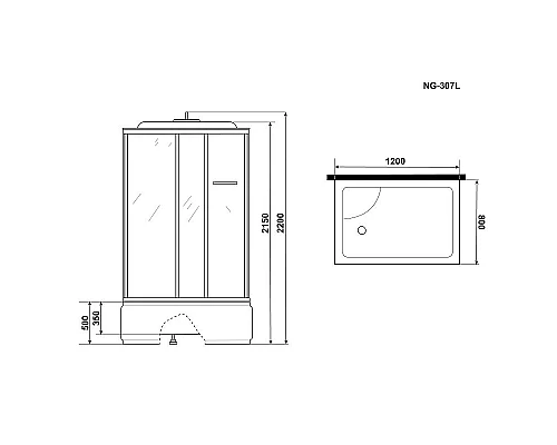 Приобрести Душевая кабина Niagara Ultra 120x80 L NG-307-01L с гидромассажем в магазине сантехники Santeh-Crystal.ru