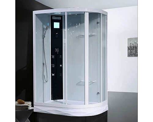 Купить Душевая кабина Orans 130x90 L 86155al с гидромассажем профиль Белый задние стенки Белые в магазине сантехники Santeh-Crystal.ru