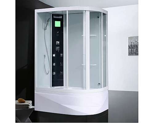 Купить Душевая кабина Orans 130x90 L 86155l0 с гидромассажем профиль Белый задние стенки Белые в магазине сантехники Santeh-Crystal.ru